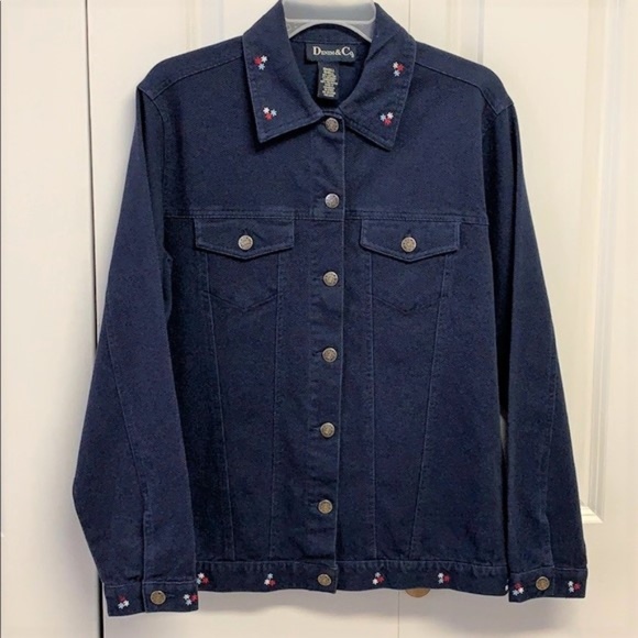 Denim&Co Jackets & Blazers - Denim & Company Jacket Size S Embroidered flowers